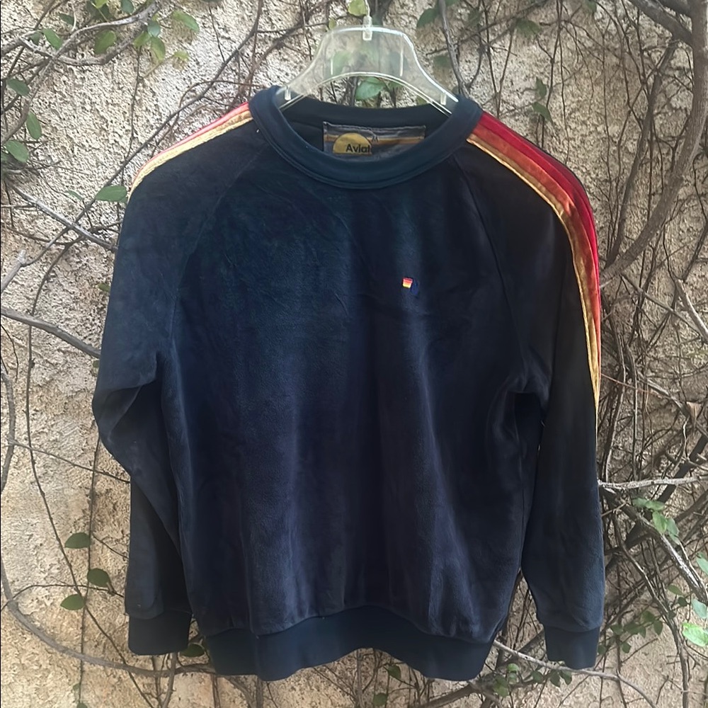 Aviator Nation Classic Velvet Stripes Sweatshirt